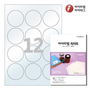 PL634 원형 60(mm) 투명라벨지키미(보호용 필름) 12칸 A4라벨지, 25매