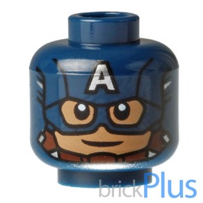 레고 부품 헤드 캡틴 아메리카 Captain Ameica - Dak Blue Minifig Head Male Mask with Eye 6109387 3626cpb1317, 1개