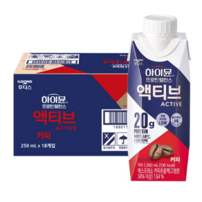 일동후디스 하이뮨 프로틴 밸런스 액티브 커피 250ml x 18입 단백질음료, 18개