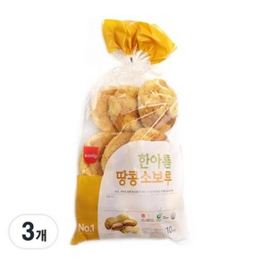 삼립 한아름 땅콩 소보루 10입 버터 풍미 담백 고소, 3개, 380g