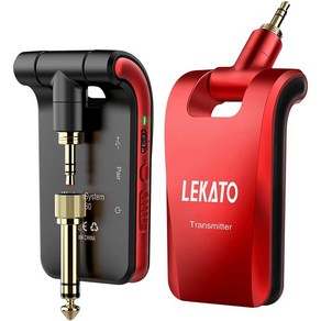 LEKATO WS-60 무선 기타 시스템 2.4GHz 송신기 수신기 스테레오 2 1 플매트 카펫 러그 6 채널, 03 RED, 1개