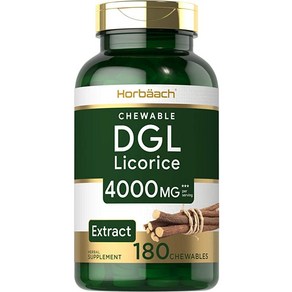 DGL Licoice Chewable Tablets 4000 mg 180 Count Vegetaian Non-GMO Gluten Fee Deglycyhizinated Licoice Root Extact by Hobaach