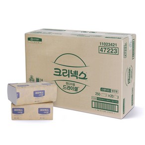 크리넥스 드라이셀 1겹 핸드타올 스탠다드 F250S, 20개, 250개입