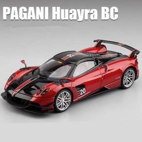 자칸 1/18 Pagani Huaya BC 합금 스포츠카 모델 다이캐스트 금속 레이싱 카 차량 사운드 및 라이트 장난감 선물, [01] Red