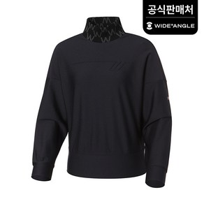 [와이드앵글 공식] 골프 여성 WL 모노그램 패치 하이넥 티셔츠 L WWW22204Z1