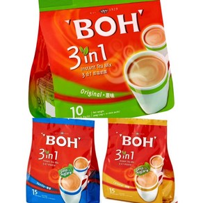 말레이시아 BOH 3 IN 1 19g x 15팩 3가지맛 오리지널(10팩) 카라멜 바닐라, 15개, 15개입