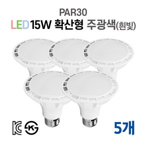 라인조명 LED에코 파30램프 15W PAR30 집중형 확산형, 5개, 1. 확산형 주광색(하얀빛)