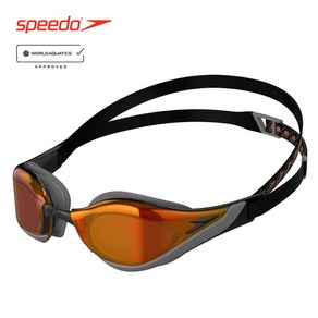 연맹 인증 스피도 SPEEDO FASTSKIN 퓨어포커스 미러 수경 블랙골드, BLK