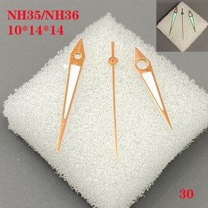 시계 액세서리 NH35 NH36 용 핸드 3 바늘 무브길이트 사이즈 10.0mm x 14.0mm 남성용 녹색 발광 No.030, 3