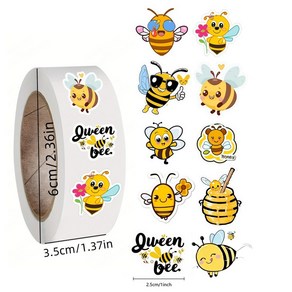 유니콘 페스 동물 캐릭터 노트북 수화물 다꾸 팬시 스티커 굿즈 500pcs 만화 롤 꿀벌 말 개 암탉 개구리 방수 자체 접착 종이, [06] bee