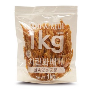 강아지간식 사사미 1kg 치킨꽈배기 닭가슴살 태비토퍼 대용량, 1개