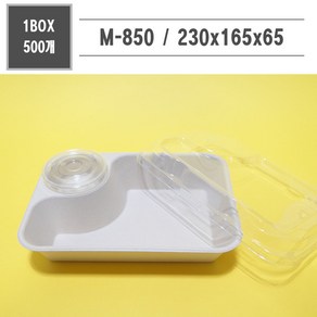 맘앤팩 친환경 펄프용기 M-850 1박스 500개, 포장봉투 500장, 1개, 500개입