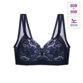 크리비아 BR1774 면풀컵 플라워 레이스 노와이어 B컵브라