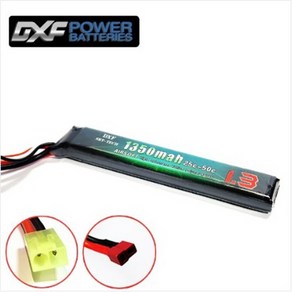 DXF 배터리 소프트 리튬 7.4v 1350mah 25c-50c(2S) (미니타미야잭) 에어소프트타잎, 1개