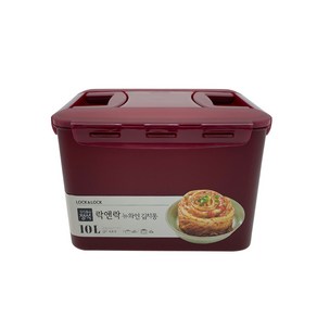 락앤락 뉴와인 김치통 10L 직사각 손잡이 정리 김치 밀폐용기 보관용기 대용량, 1개