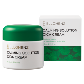 ELLOHENZ CALMING SOLUTION CICA CREAM 엘로헨즈 진정 고보습 쿨링 저자극 브이라벨비건 수분 시카크림 80ml, 1개