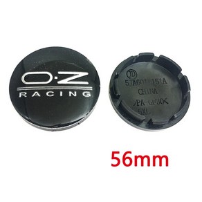 56mm 60mm 65mm 68mm OZ 휠 허브 센터 캡 자동차 로고 배지 엠블럼 림 방진 커버 교체 부품 액세서리 4 개입, [01] 56mm Black Silve, 4개