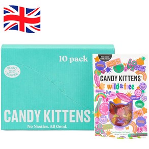 [영국발송]140g 10개 캔디키튼스 와일드 앤 프리 비건젤리 스웨디시 젤리 스위즐스 법스 Candy Kittens, 140g