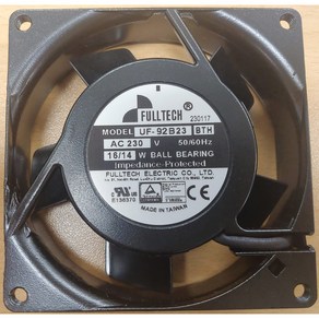 AC FAN 92mm UF92B23BTH 쿨링 팬모터 풀텍 FULLTECH 92mmx92mmx25mm 최고품질 저소음 쿨링팬 냉각팬 대만산, UF92B23BTH(AC FAN 92mm), 1개