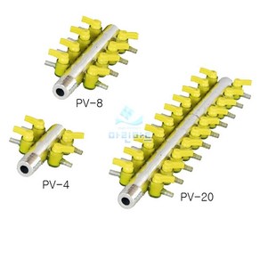 저압분지 저압분기관 수족관 산소 에어 밸브 4mm 4-20구, 1개