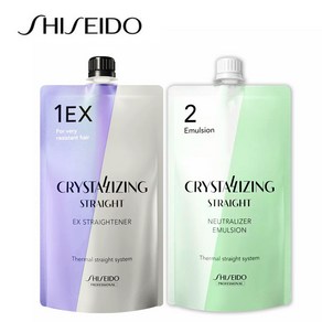 시세이도 크리스탈라이징 스트레이트 매직약 EX 강한곱슬 모발용 1제 400ml + 2제 400ml, 1세트