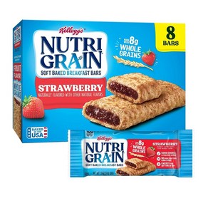 Nutri-Grain 소프트 베이크드 브렉퍼스트 바 통곡물로 제작 어린이 간식 딸기 294.8g(10.5온스) 박스 (바 8개)