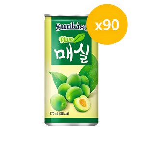 해태 썬키스트 매실 175ml 90캔 미니캔 매실 음료, 90개