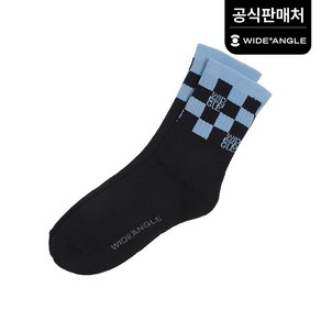 와이드앵글 공식 남성 CO 장목 체커 파일 양말 M WMU24S033D, ASH BLUE, 1개