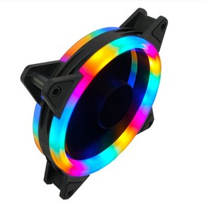 [티테크놀로지] LED 120mm 쿨링팬 컴퓨터 저소음 케이스 튜닝 시스템 쿨러 레인보우[CM-RGB120-RB]