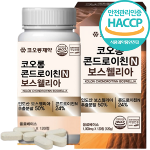 보스웰리아 식약청인증 HACCP 대용량 보수엘리아 콘드로이친 우슬 1000mg, 1개, 120정