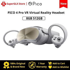 VR게임장 PICO SteamVR용 4 Po VR 헤드셋 시선 추적 얼굴 표정 캡처, Pico4 Po 8GB 512GB, 1개