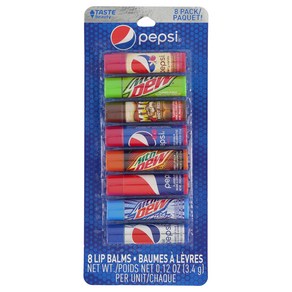 Taste Beauty Pepsi 8 Pack Lip Balm (Pepsi Chey V 테이스트 뷰티 펩시 8팩 립밤(펩시 체리 바닐라 마운틴 듀 머그 펩시 와일드 체리, 1개, 136.08g