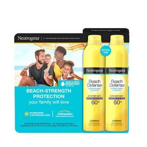 뉴트로지나 자외선 차단제 Neutogena Beach Defense Sunsceen Spay SPF 60+ 8.5 oz 2-pack, 2개