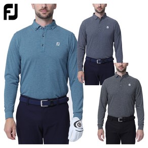 풋조이 FOOTJOY 헤더 스트라이프 긴팔 버튼 다운 폴로 셔츠 FJF23S09 3컬러