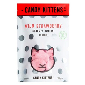 Candy Kittens Wild Stawbey Goumet Vegan Sweets 108g 캔디 키튼스 와일드 스트로베리 고메 비건 스위트 108g, 1개