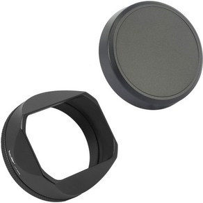 Haoge Squae Metal Lens Hood Shade fo Fuji X100VI 후지필름 파인픽스 X100V X100F X100S X100T X70 카메라 블랙 캡과, black, 2) 블랙., 1개