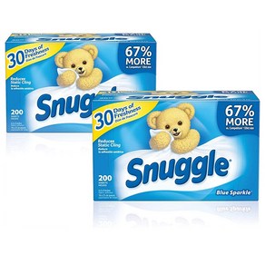 Snuggle Fabic Softene Dye Sheets Blue Spakle 스너글 섬유 드라이어 시트 200매 X 2팩, 2개