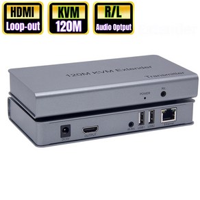 USB 마우스 키보드 루프 지지대 HDMI KVM 익스텐더 오디오 비디오 RJ45 이더넷 Cat5e 6 케이블 전송 120M 200M, KVM 120M, 1개