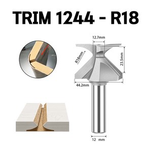 밴딩루터비트 18R 코너라운드 밴딩 루터비트 트리머날 루터날, TRIM1244-R18, 1개