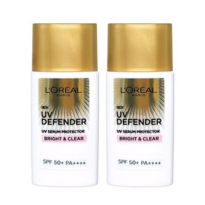 로레알 유브이 디펜더 선크림 브라이트앤클리어 2개팩 SPF50+PA++++, 2개, 50ml