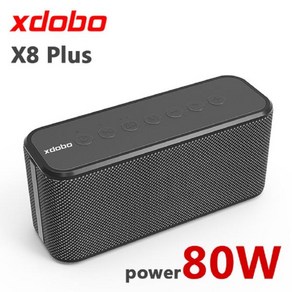 XDOBO X8 PLUS 고출력 블루투스 스피커 방수 무선 서브우퍼 360 스테레오 서라운드 TWS FM 스피커 80W, 1) Black X8 Plus, X8Plus-Black