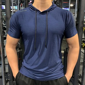 COBOTOR 남자 머슬핏 후드 티셔츠 무지 헬스 2023 남성 반팔티 상의 Men's Muscle Fit T-shit XK0014