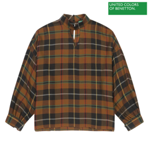 베네통 Triangular hole check blouse 2F_5QPGDQ02N_903 722693