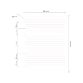 드림널스 A5 6공다이어리 120g 라인 줄눈 속지 리필 180page