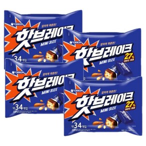 오리온 핫브레이크 오리지널 미니 455g (약 34개입) X 2봉지, 4개