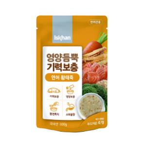 이즈칸 강아지 파우치 연어 황태죽 100g (죽형), 1개