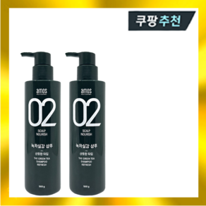 아모스 녹차실감 샴푸 500g 2개 두피 산뜻한 프레시 타입 탈모