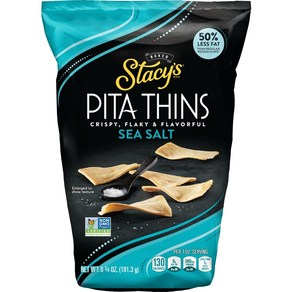 Stacys Stacys Pita Thins 스낵 바다 소금 191.4g 가방, 1개