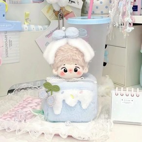 10cm 무속성 솜인형옷 디저트 생일케이즈 솜깅이 아이돌, 블루펄보우티아라, 1개