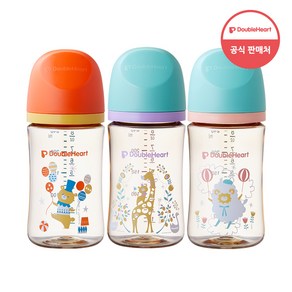 더블하트 모유실감 3세대 PPSU 디어프렌즈 240ml 트리플팩, 서커스베어&블루밍가든&하늘을날꼬양, 1세트